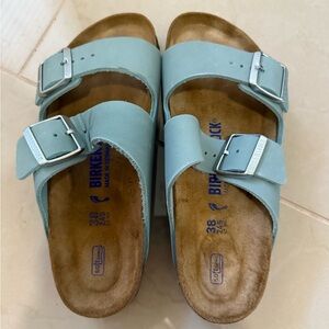 Birkenstock Faded Aqua Nubuck Soft Footbed Nar Size 38